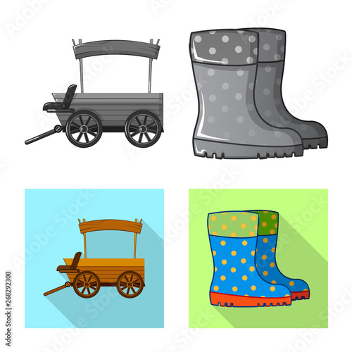 Isolated object of farm and agriculture icon. Collection of farm and plant stock symbol for web.