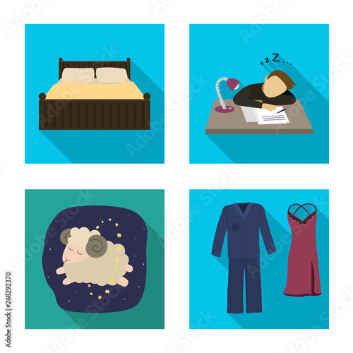 Vector illustration of dreams and night icon. Set of dreams and bedroom stock symbol for web.
