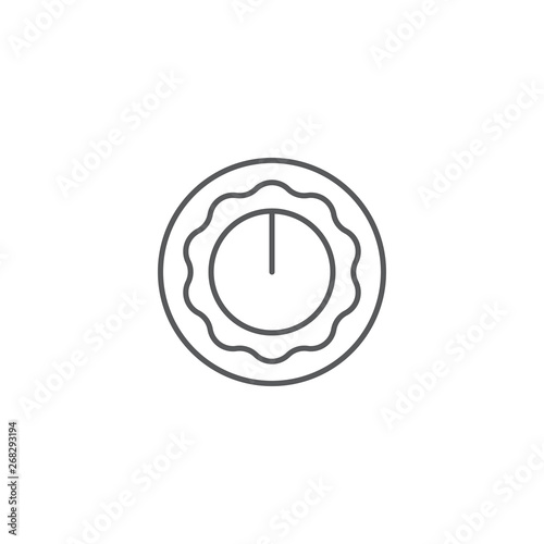 Kitchen oven knob with timer isolated on white background
