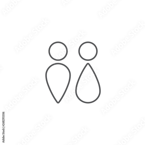 male and female toilet symbol isolated on white background