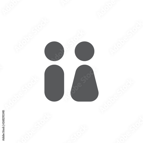male and female toilet symbol isolated on white background
