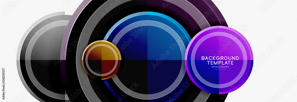 Colorful glossy circles background