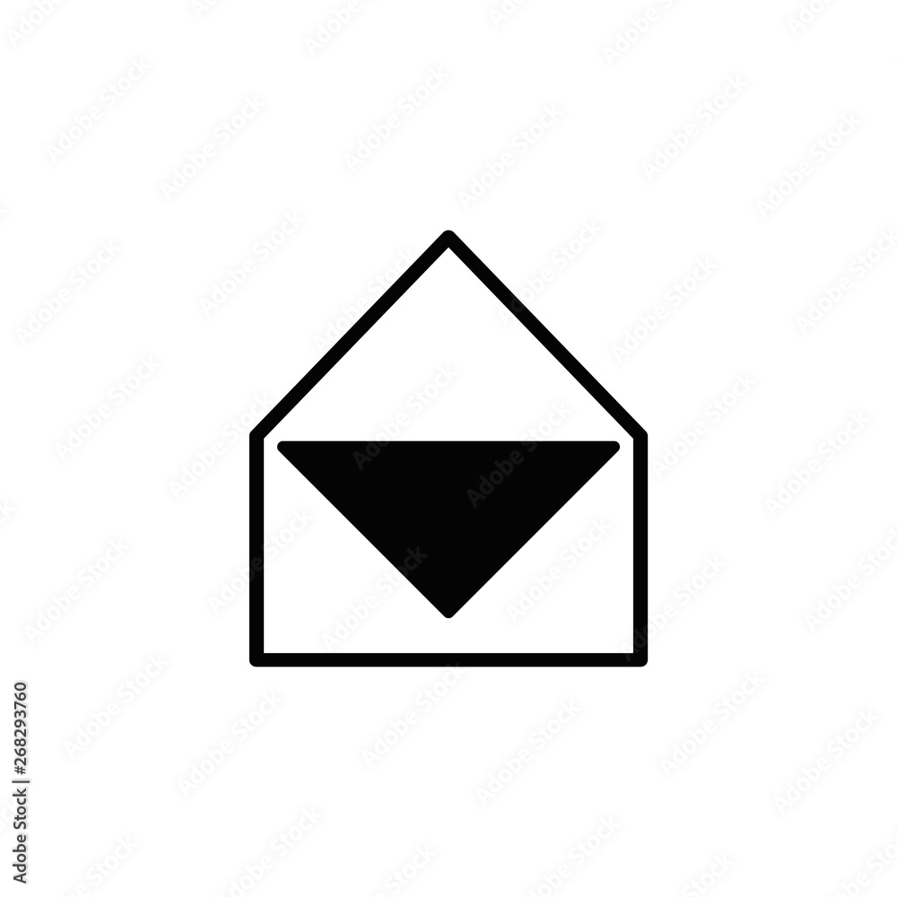 flat icon of open mail envelope. vector illustration
