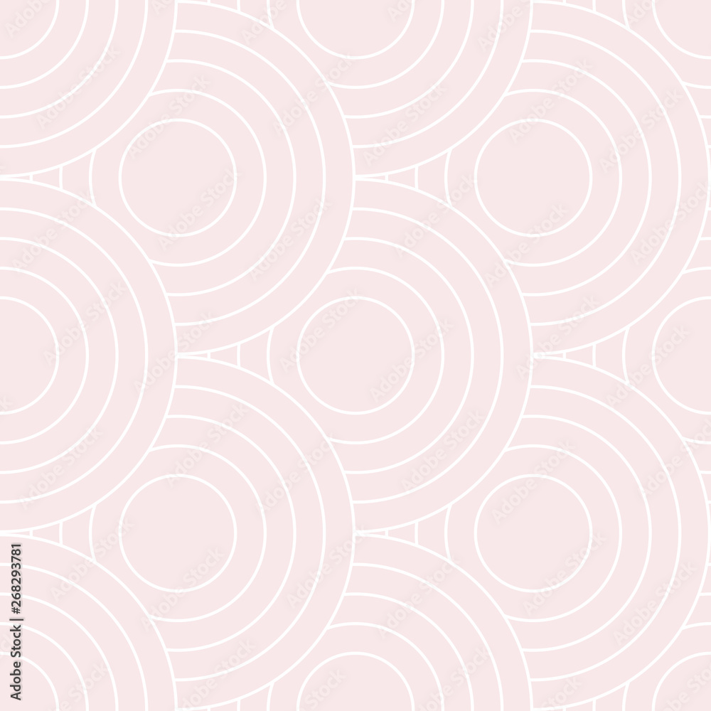 Fototapeta premium Abstract retro pattern of geometric shapes. Neutral mosaic backdrop. Geometric wave of circles background, vector