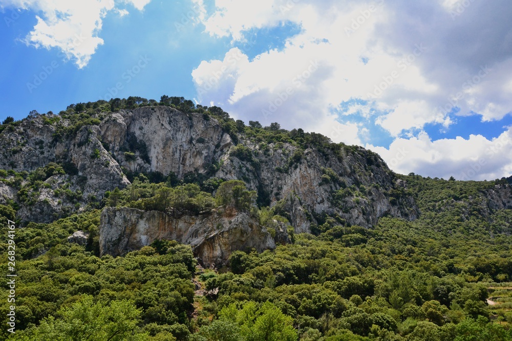 Tramuntana mountain range (spanish: The Serra de Tramuntana ) Mallorca, Balearic islands, Spain. Tramuntana mountain range forms the northern backbone of the Spanish island of Mallorca.