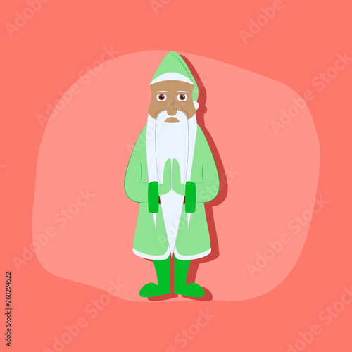 paper sticker on stylish background Santa Claus