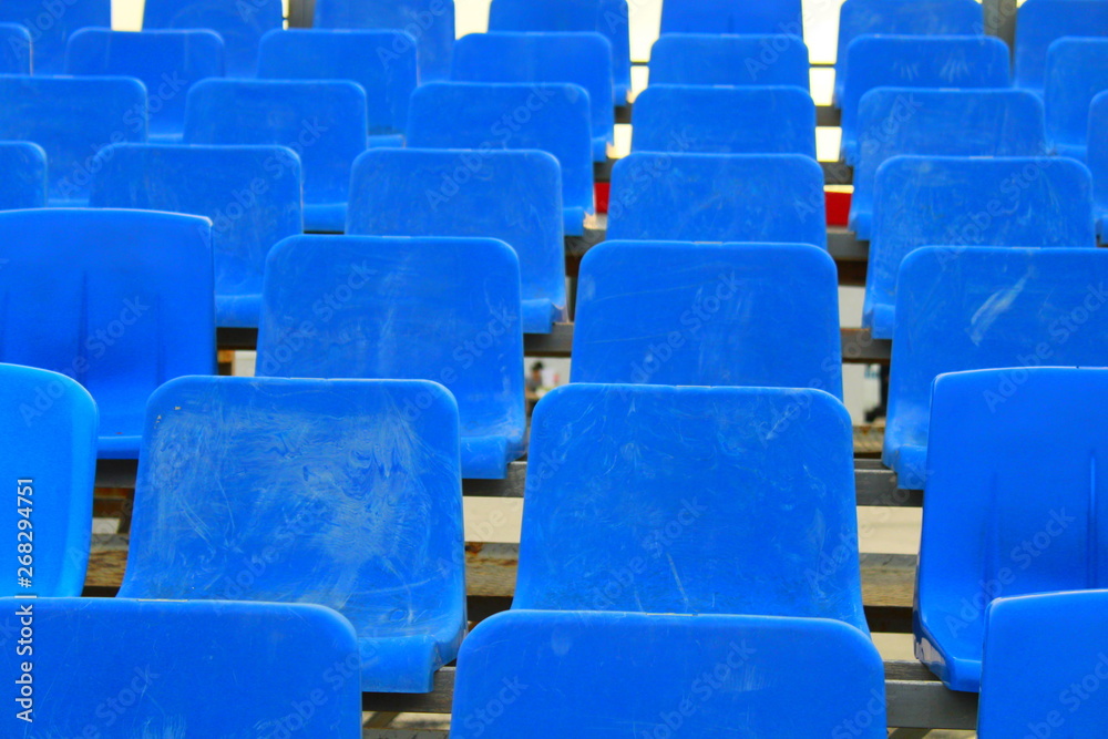 Fototapeta premium blue empty seats in stadium