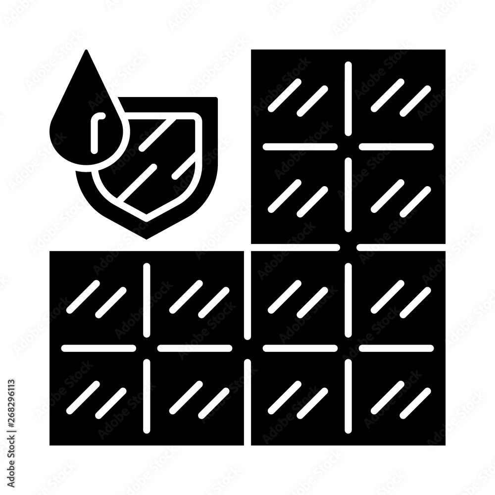 Waterproof bathroom tile glyph icon Waterproof bathroom tile glyph icon