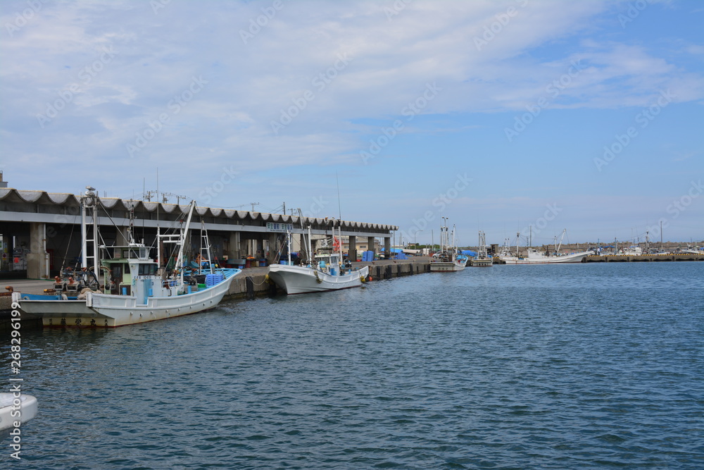 茨城県大洗町の漁港の風景