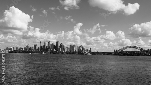 Sydney City Black and White wide angle