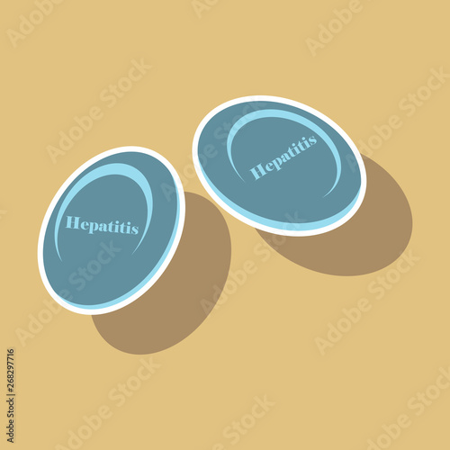 paper sticker on theme world hepatitis day . hepatitis in the blood