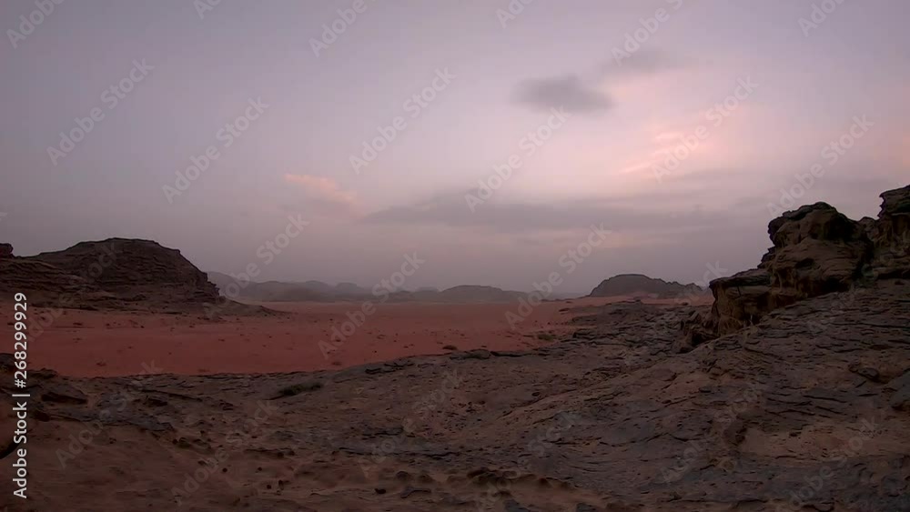 Sunset timelapse in Wadi Rum, Jordan Sunset timelapse in Wadi Rum, Jordan