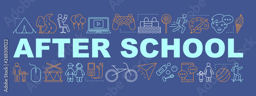After school activities word concepts banner