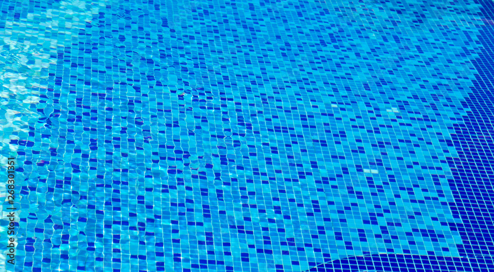 Swimming pool water blue glass mosaic Swimming pool water blue glass mosaic