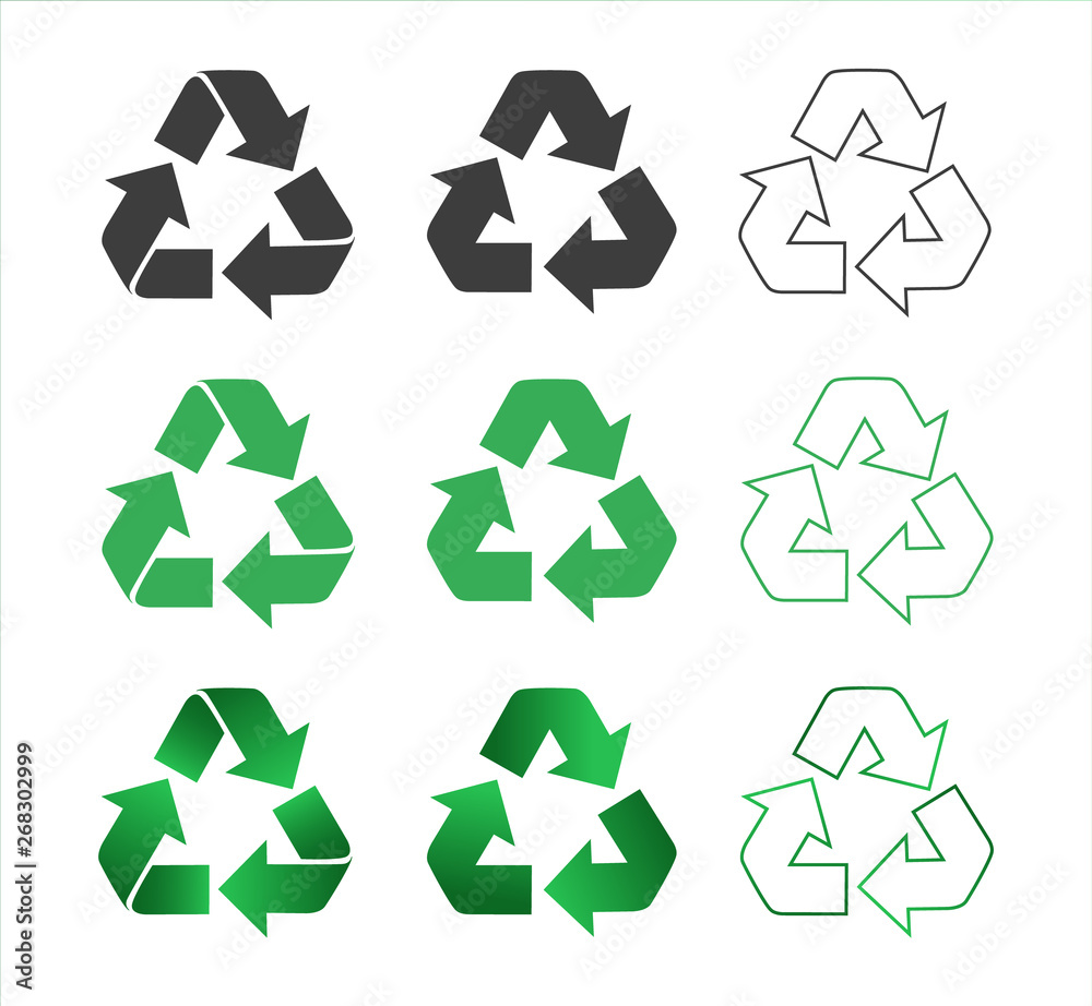 Set recycle icons. Vector icon. Set recycle icons. Vector icon.