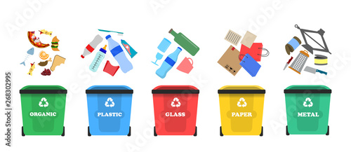 Waste sorting. Sort garbage.