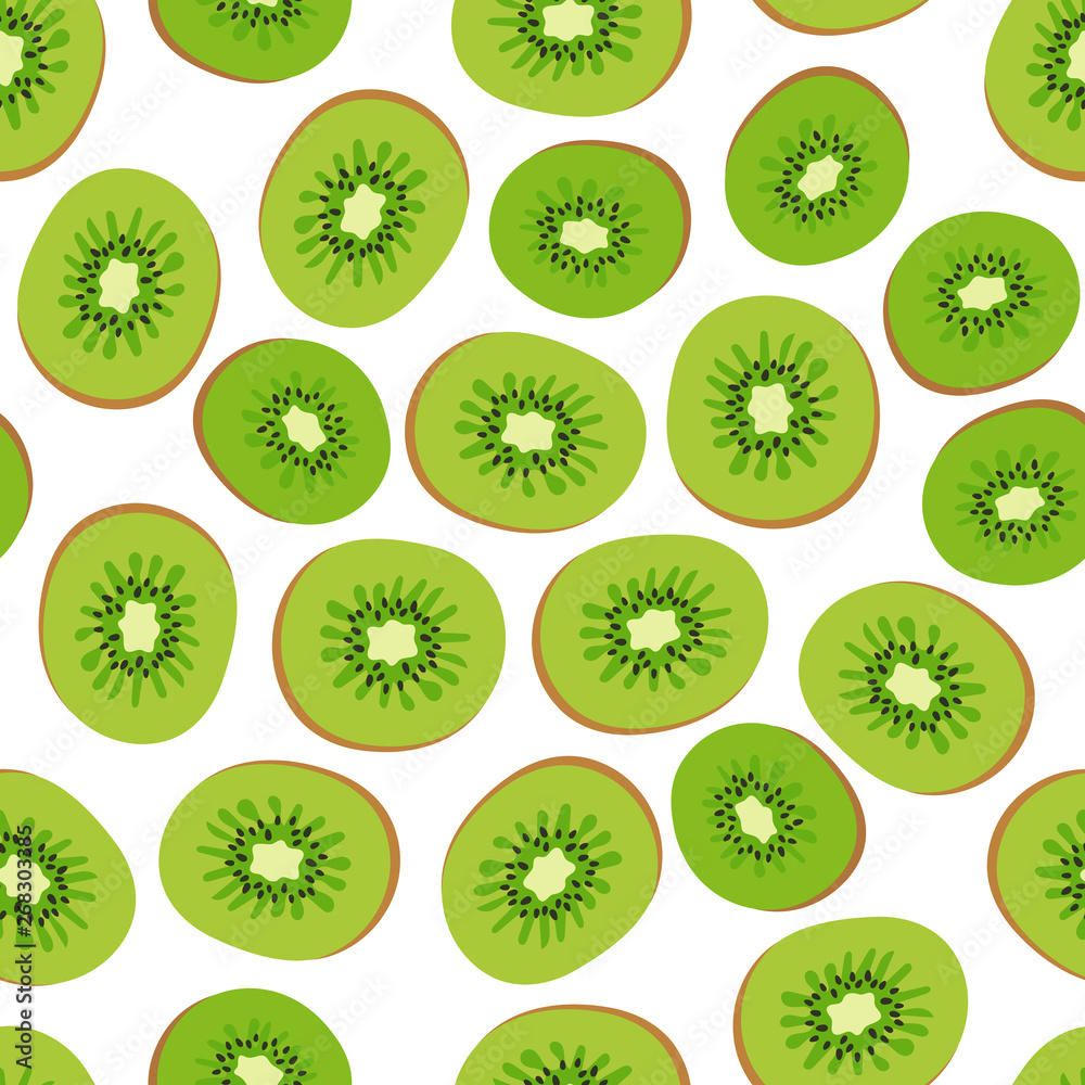 Kiwi fruit seamless pattern. Fashion design. Food print for kitchen tablecloth, curtain or dishcloth. Hand drawn doodle wallpaper. Vector sketch background Kiwi fruit seamless pattern. Fashion design. Food print for kitchen tablecloth, curtain or dishcloth. Hand drawn doodle wallpaper. Vector sketch background