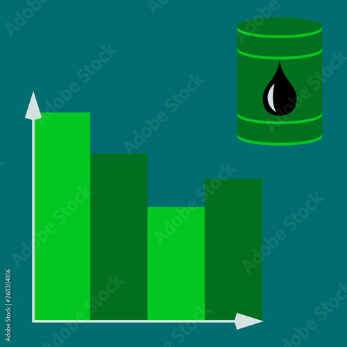 flat icon on theme Arabic business oil chart