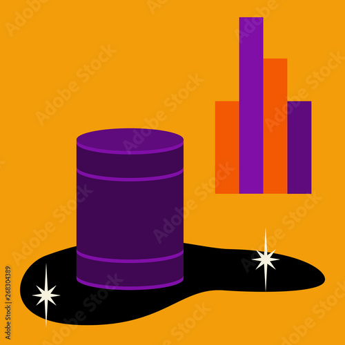 flat icon on theme Arabic business oil chart