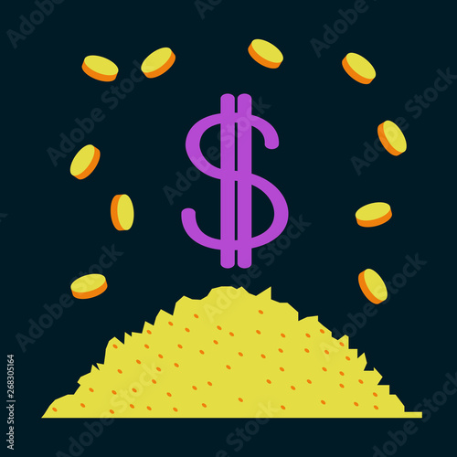 flat icon on theme Arabic business mountain of coins