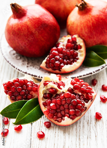 Juicy and ripe pomegranates