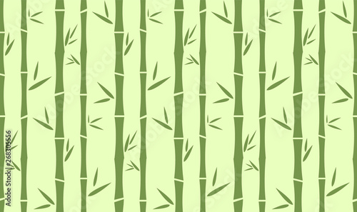 Fototapeta Naklejka Na Ścianę i Meble -  Seamless background with bamboo patterns. Bamboo branches and leaves.