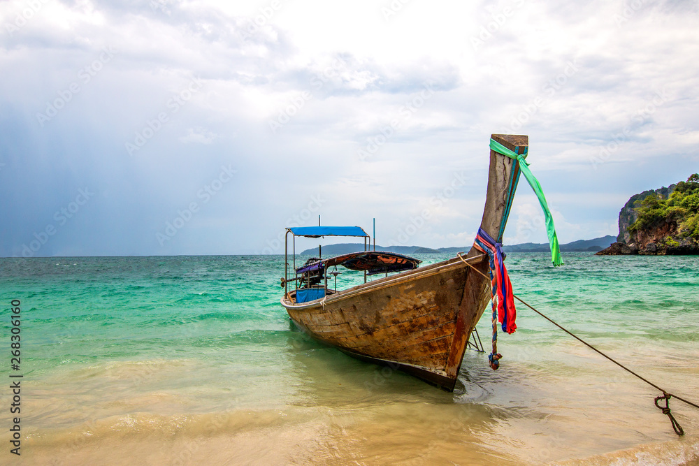 Thailand, Pranang, View of the boats in the ocean. Krabi Province, Raleigh Peninsula Thailand, Pranang, View of the boats in the ocean. Krabi Province, Raleigh Peninsula