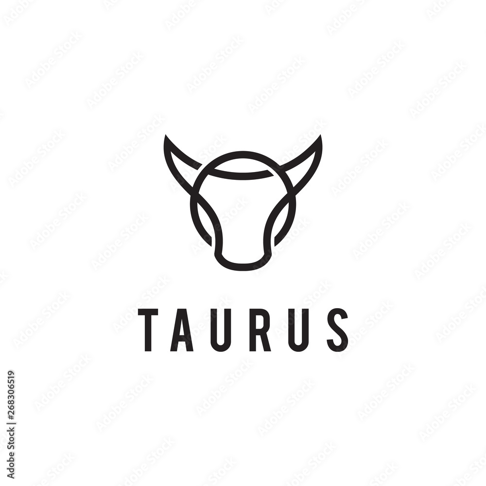 taurus symbol vector logo design Stock Vector Adobe Stock