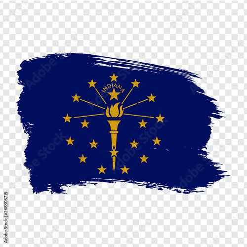 Flag of  Indiana from brush strokes. United States of America.  Flag Indiana on transparent background for your web site design, logo, app, UI. Stock vector. Vector illustration EPS10.