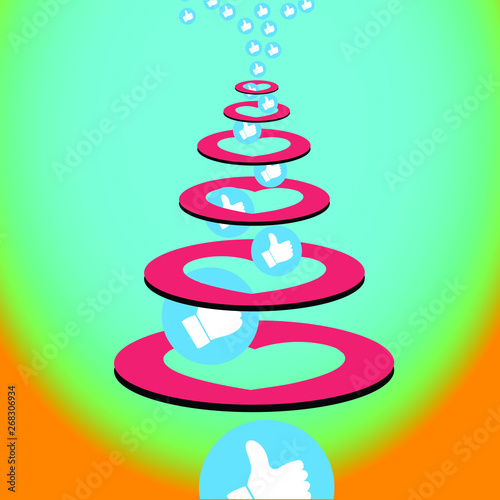  Vector. The heart goes to infinity. Far away, Icon. Design Elements for Web, Internet, App, Analytics, Promotion, Marketing, SMM, CEO, Business