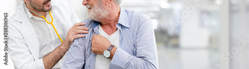 Patient visits doctor at the hospital. Concept of medical healthcare and doctor staff service. photo