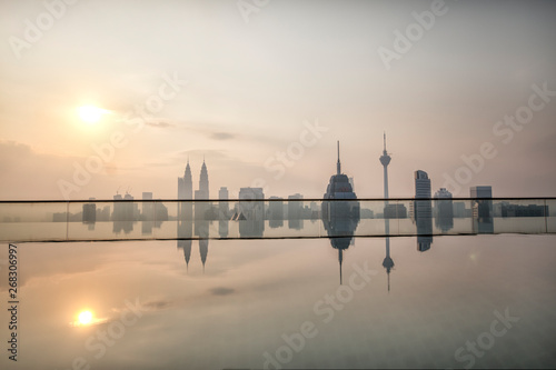 Photography Kuala Lumpur, Malaysia,  View of Kuala Lumpur City  from roof top swimming pool
