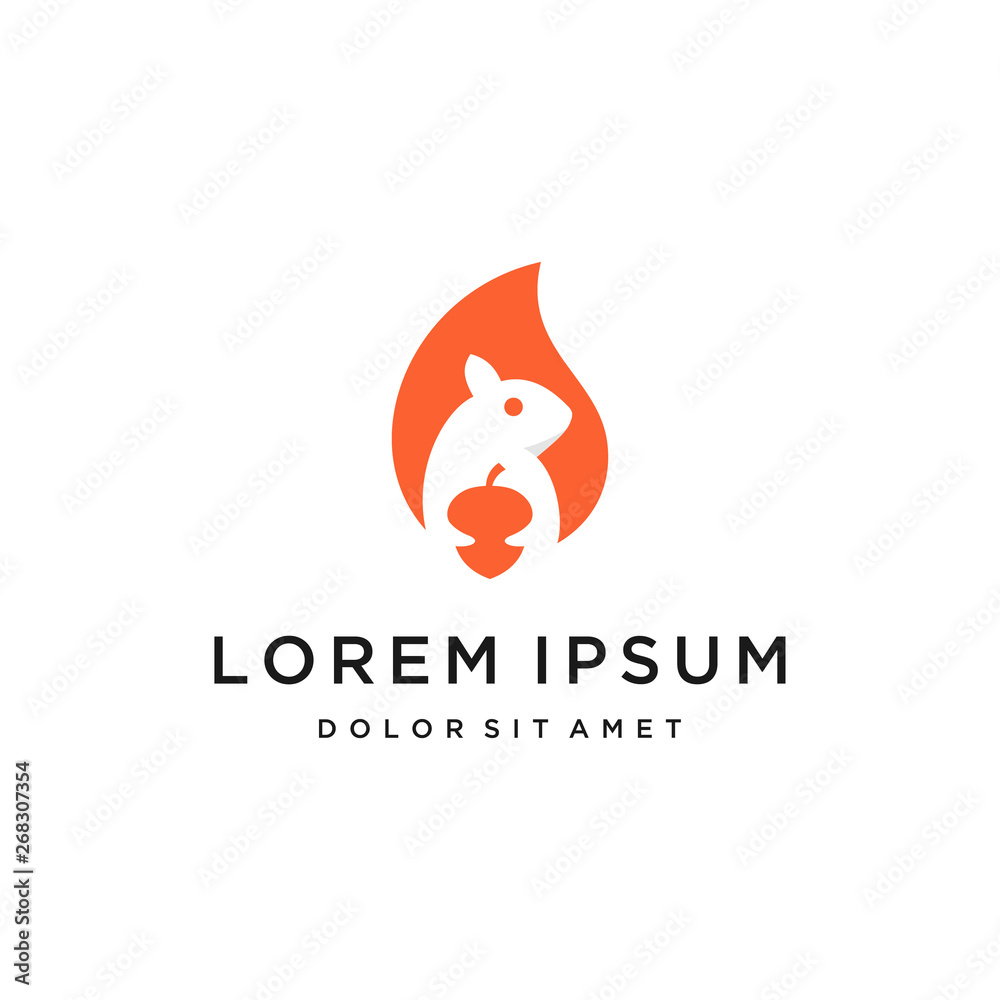 squirrel negative space vector logo design squirrel negative space vector logo design