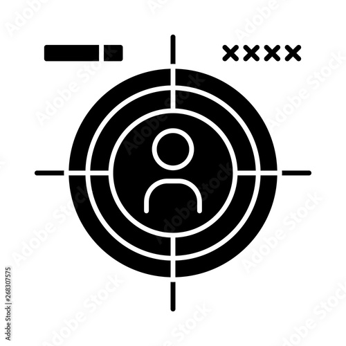 Obraz na plátně First-person shooter glyph icon