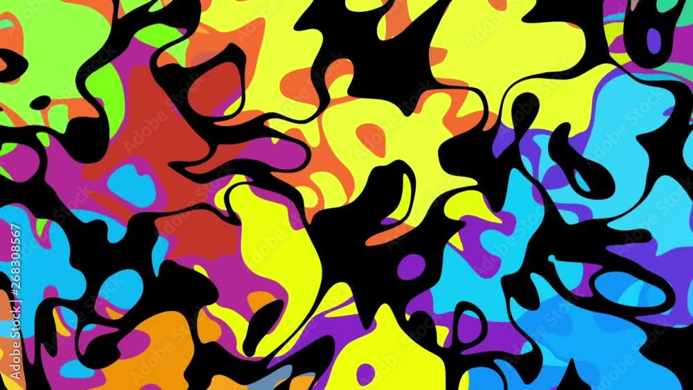 Moving random wavy texture. Psychedelic animated background. Transform abstract curved shapes. Looping footage. Moving random wavy texture. Psychedelic animated background. Transform abstract curved shapes. Looping footage.