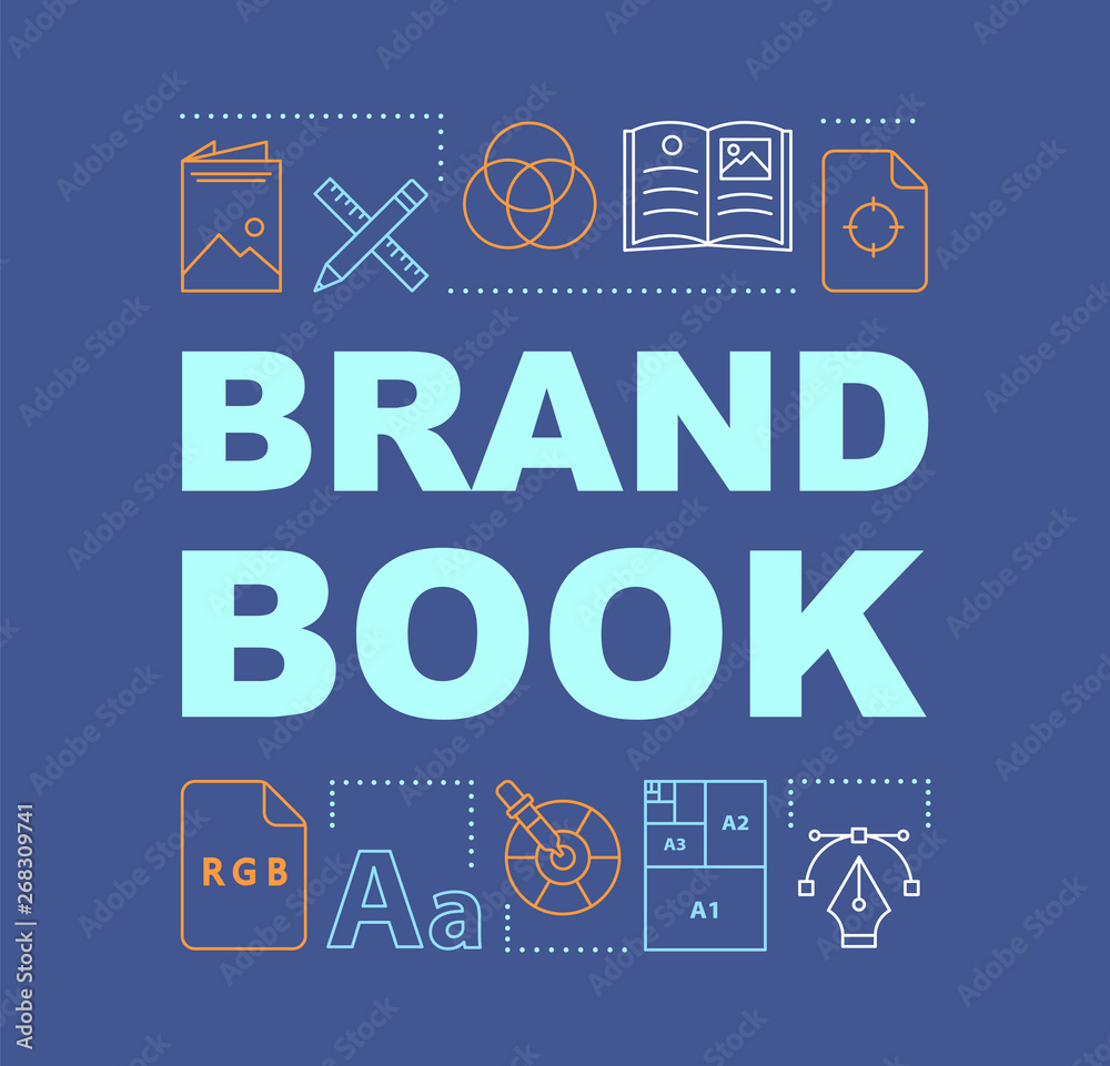 Fototapeta premium Brand book word concepts banner