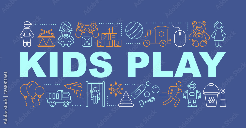 Fototapeta premium Kids toys word concepts banner