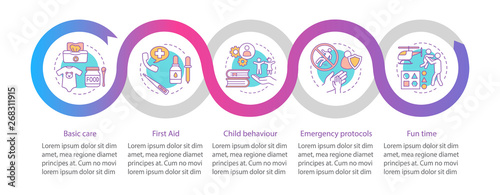 Babysitting vector infographic template