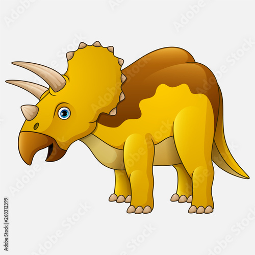Cartoon Triceratops White Background