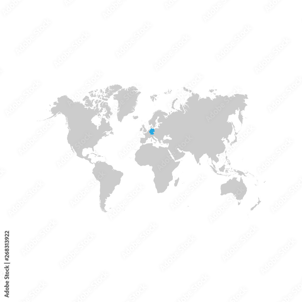 Germany map is highlighted blue on the world map