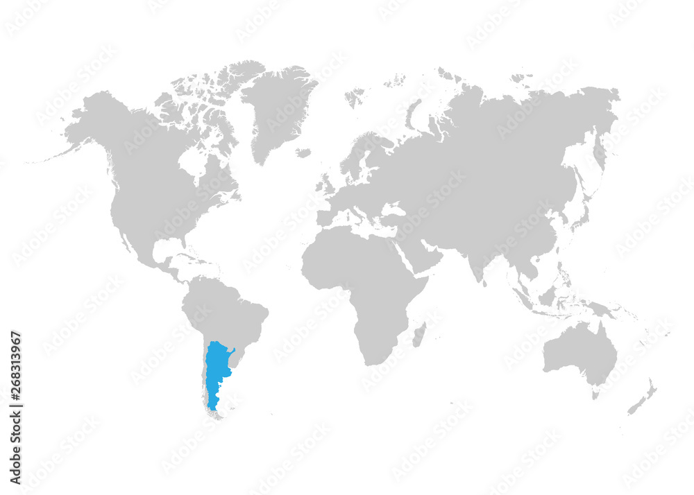 Argentina is highlighted in blue on the world map