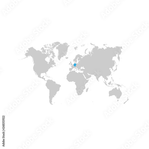 Fototapeta Naklejka Na Ścianę i Meble -  Germany map is highlighted blue on the world map