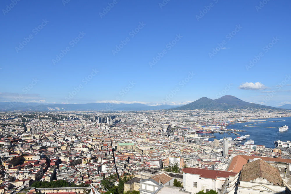 Panorama of Naples, city of southern Italy