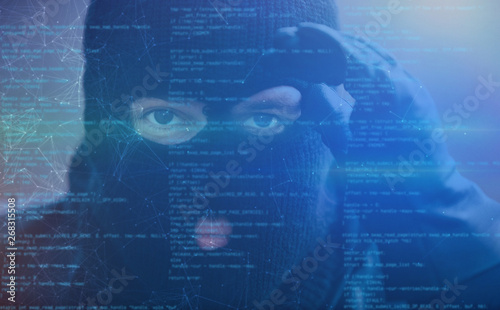Hacker mit Spyware als Cybercrime Konzept