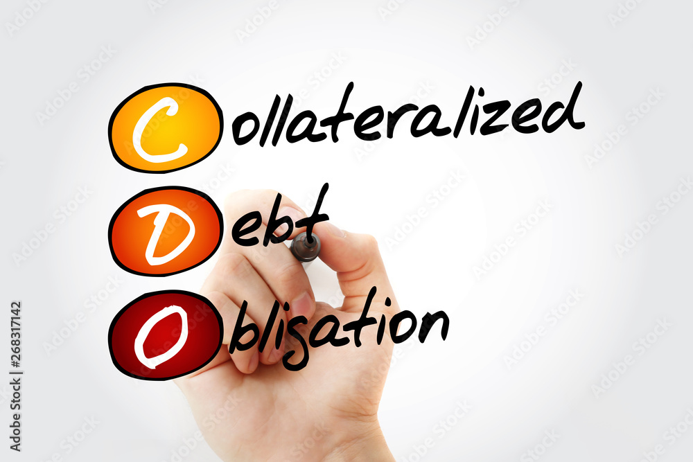 Fototapeta premium CDO - Collateralized Debt Obligation acronym with marker, business concept background