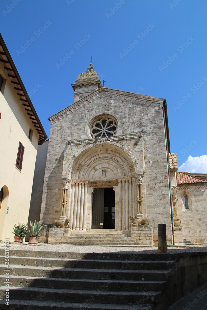 The Collegiate church of Quirico and Giulitta in San Quirico d'Orcia (Siena, Tuscany, Italy)