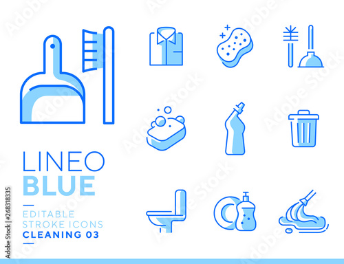 Lineo Blue - Cleaning and Housework line icons