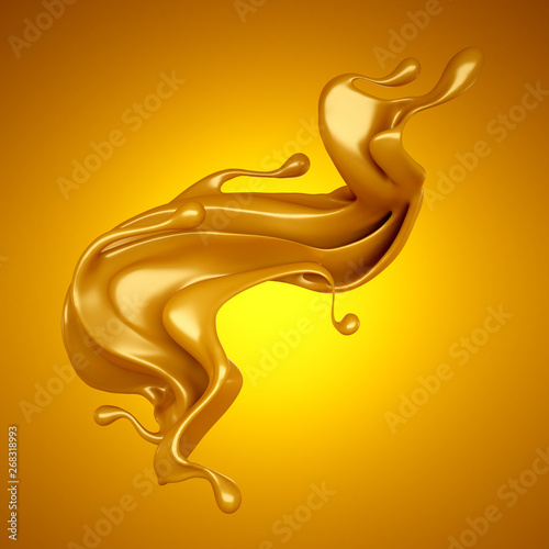 Caramel splash 3d illustration  3d rendering.