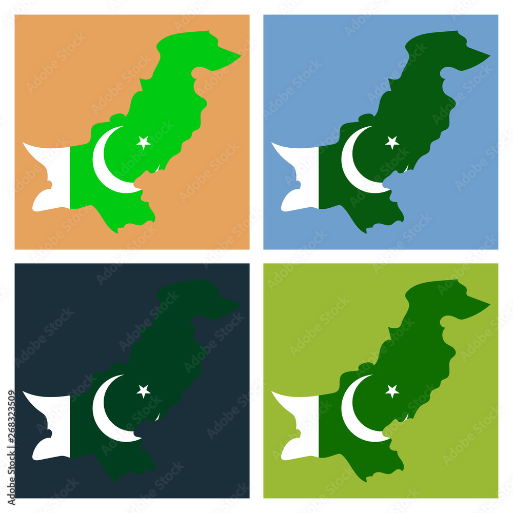 Grunge map of Pakistan with Pakistanian flag Stock Vector | Adobe Stock