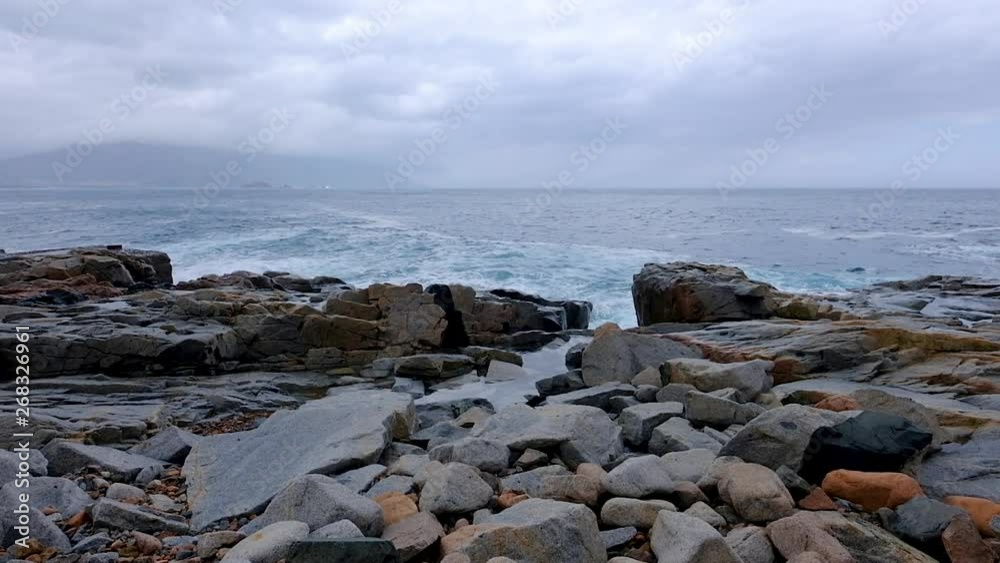 Sea waves at Arbatax, Red rocks, Sardinia, Italy Sea waves at Arbatax, Red rocks, Sardinia, Italy